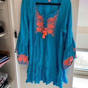 Lilly Pulitzer Teal & Bright Orange Cover Up